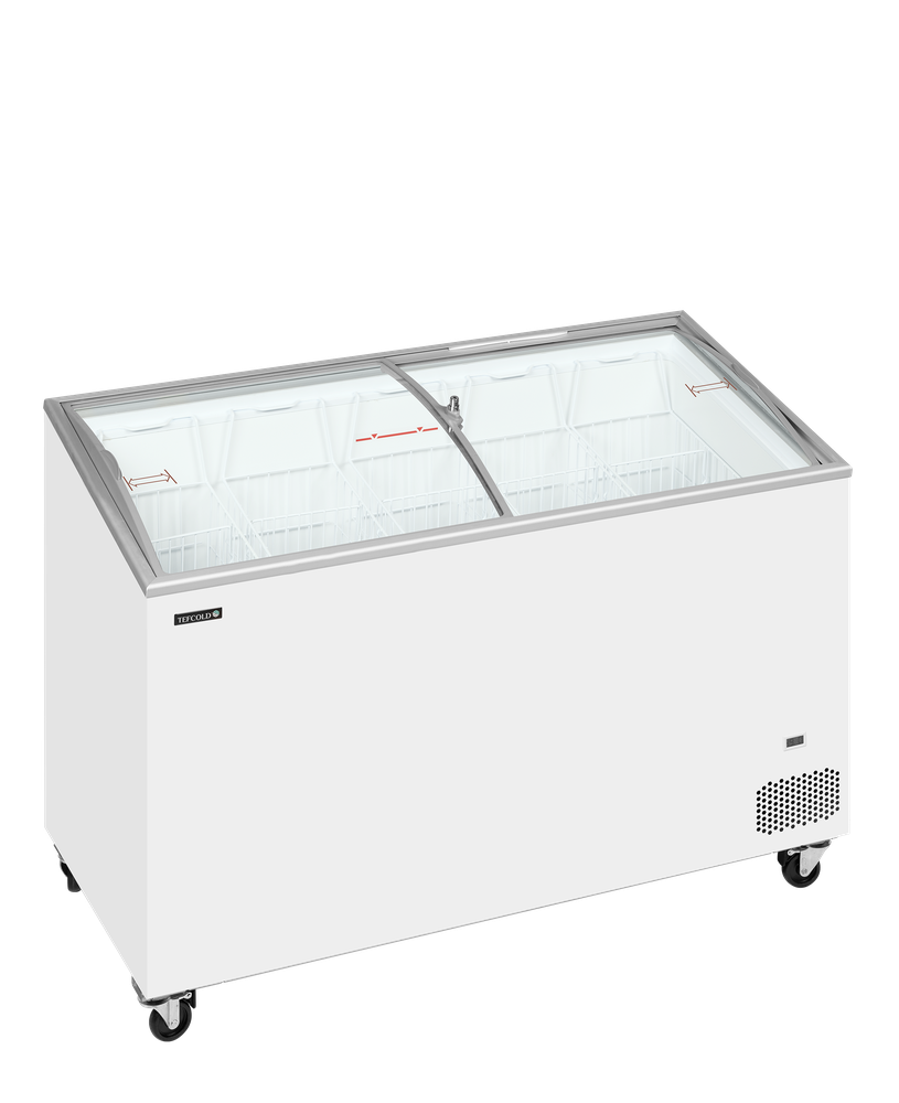 TEFCOLD IC401SCEB Sliding Curved Glass Lid Chest Freezer