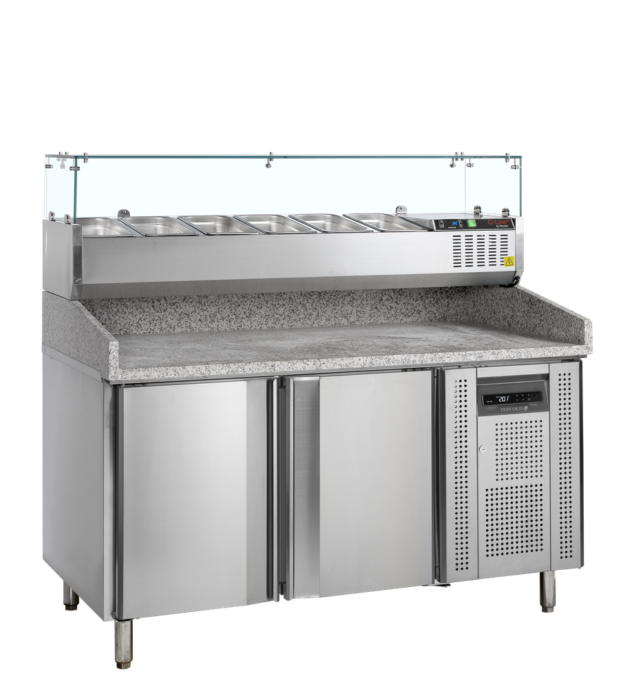 TEFCOLD PT1200 + GVC38-150 Pizza Table with Topping unit