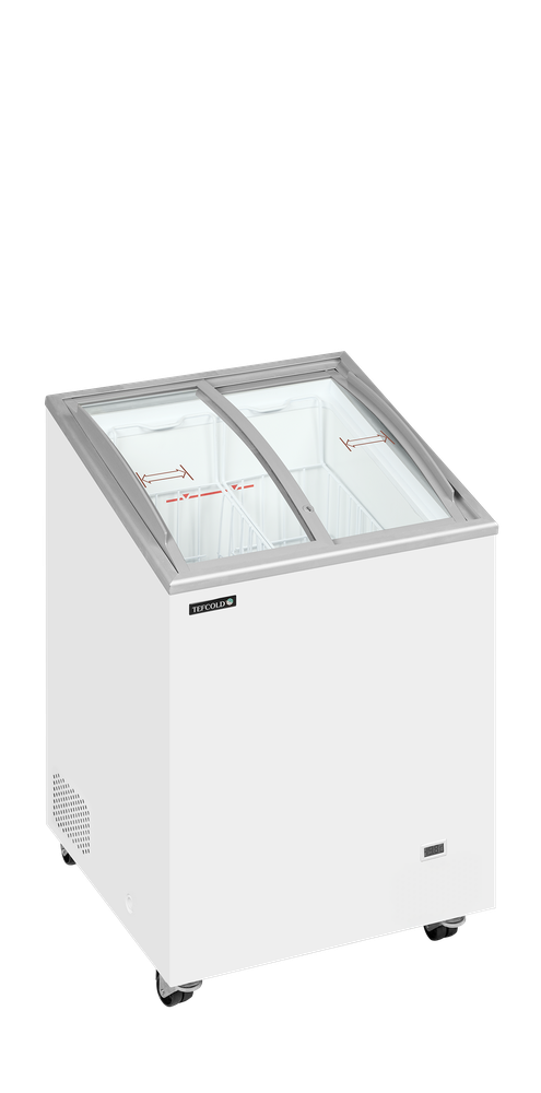 TEFCOLD IC101SCEB Sliding Curved Glass Lid Chest Freezer